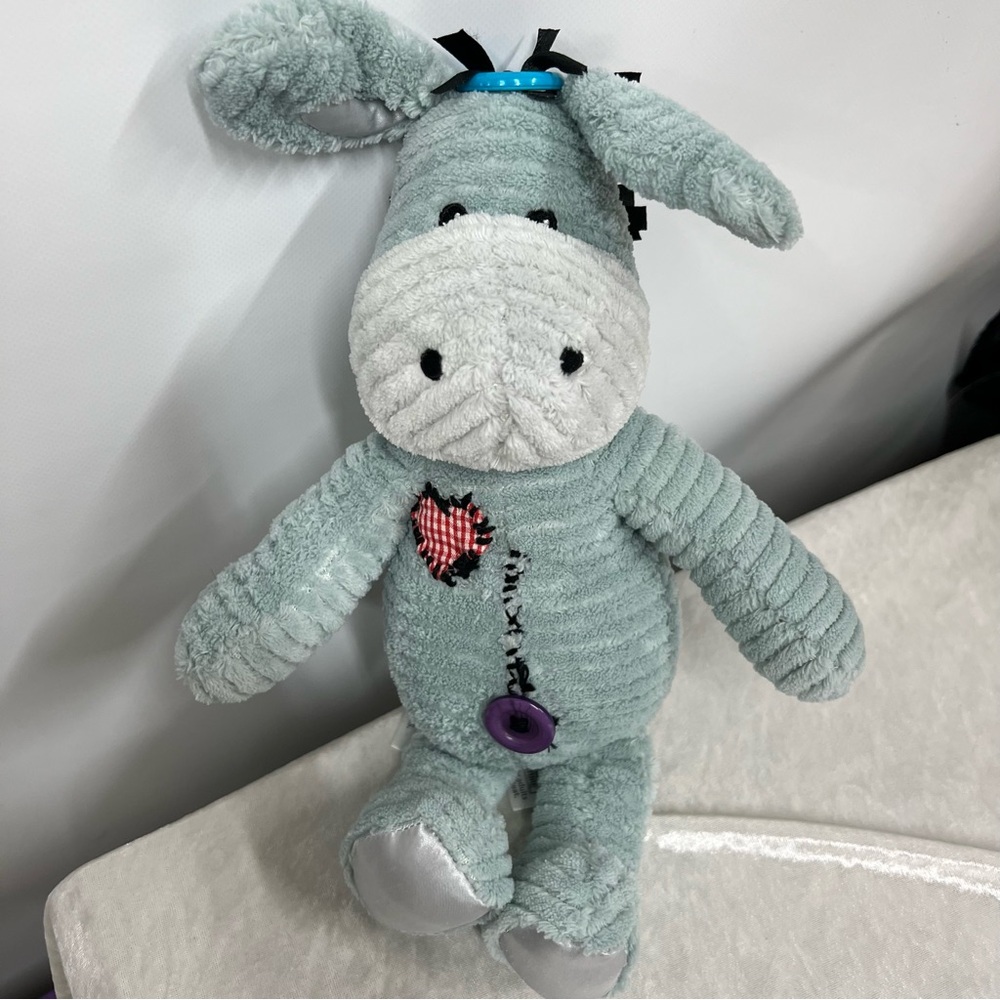My First Warmies Donkey plush Light Blue w/Satin Details stuffed animal toy